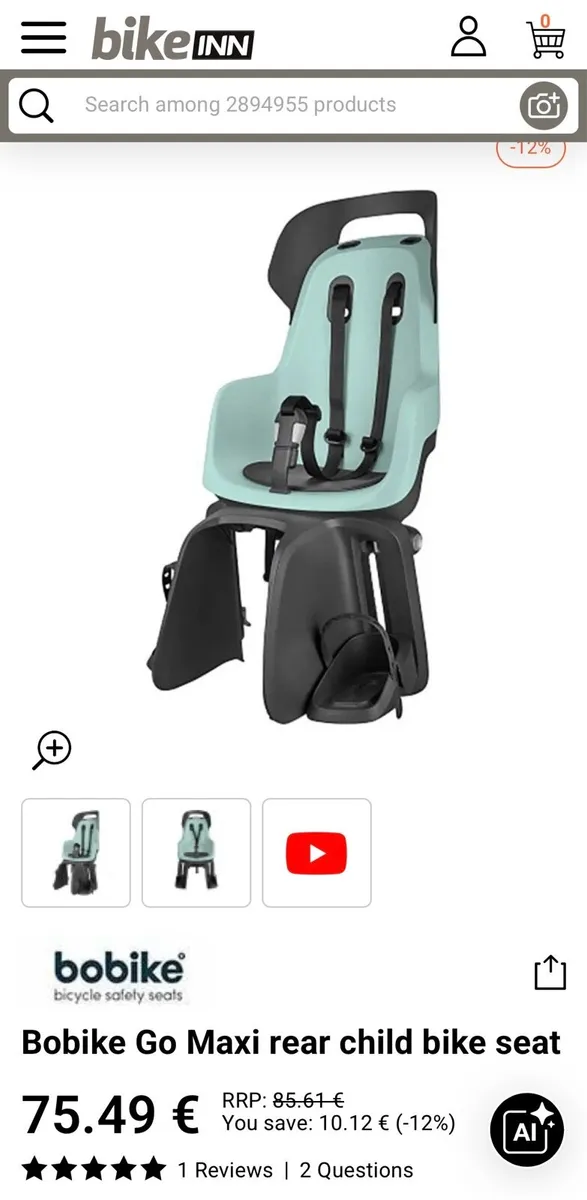 Rear mounted child bike seat - Image 3