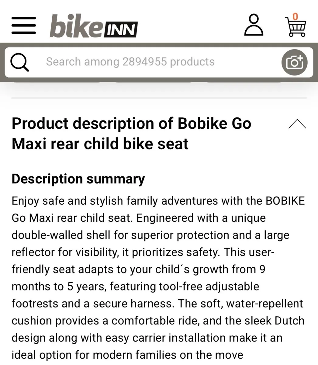 Rear mounted child bike seat - Image 4