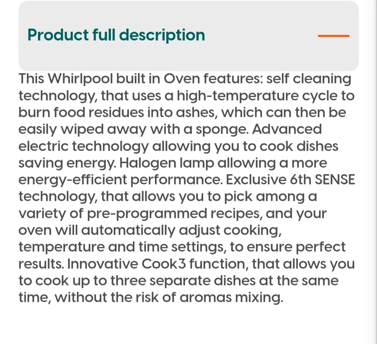 Whirlpool 6sence oven and hob (as new, unused) - Image 3