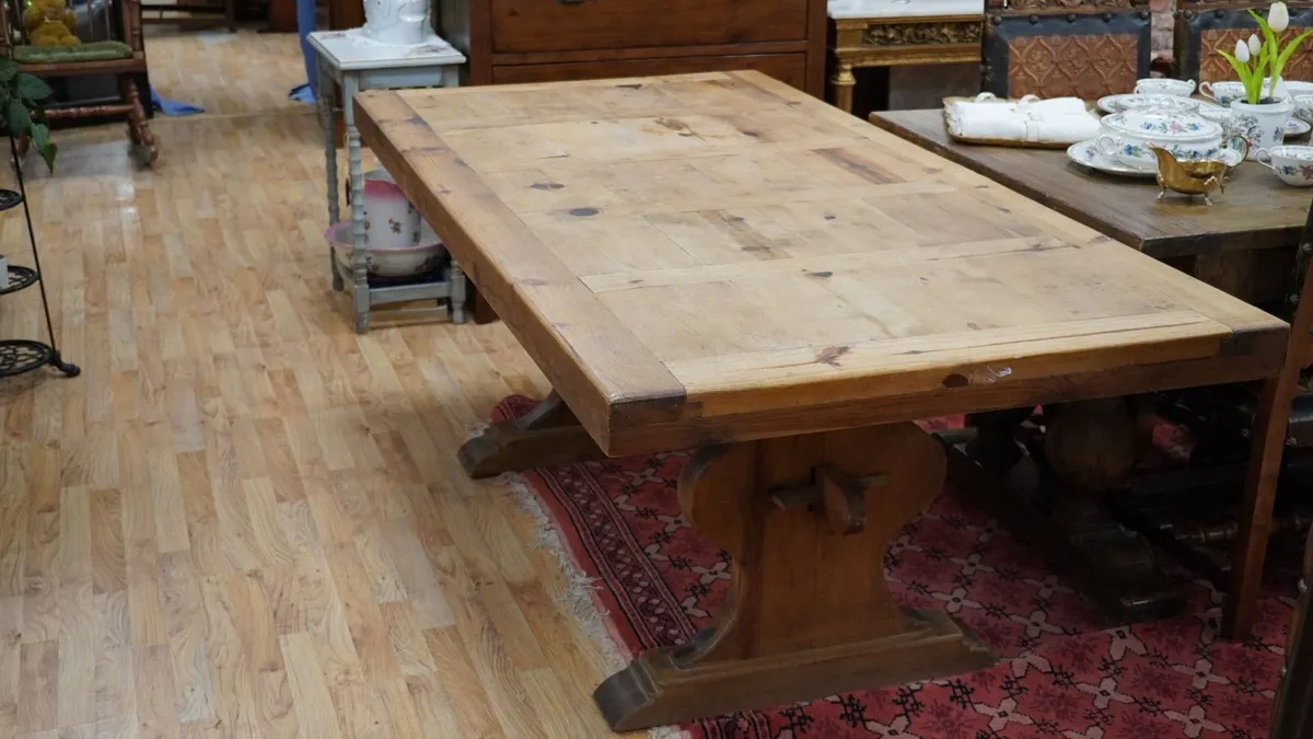Large Rustic Mexican Pine Dining Table - Image 2