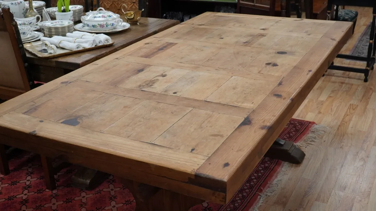 Large Rustic Mexican Pine Dining Table - Image 4