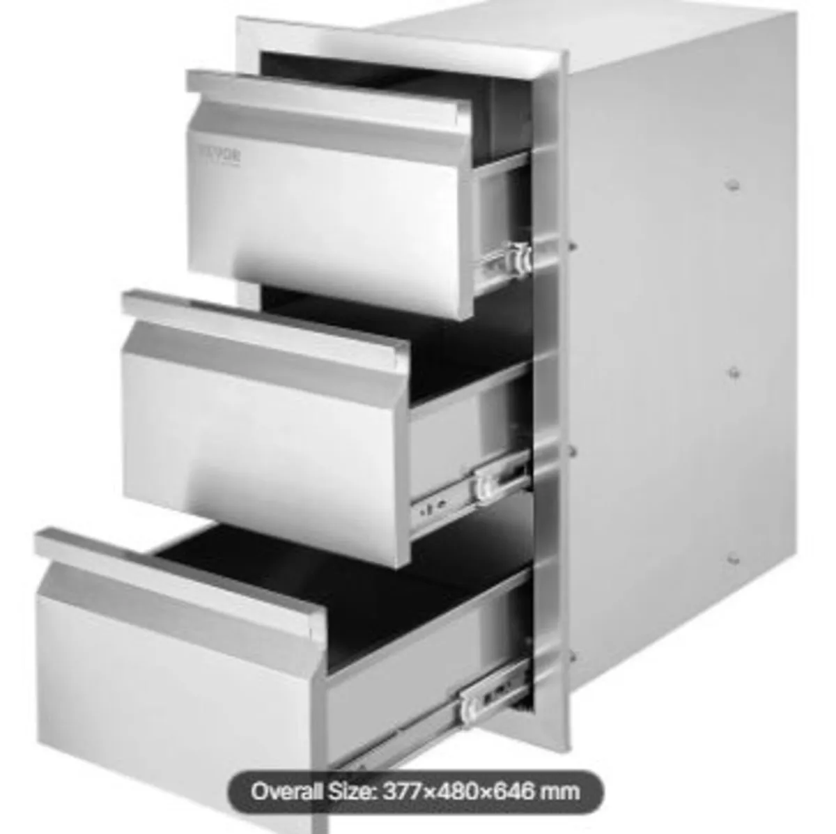 201 Stainless Steel Triple Access Drawer - Image 1