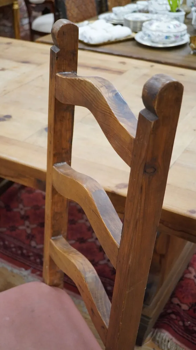 Set of 8 Rustic Mexican Pine Dining Chairs - Image 3