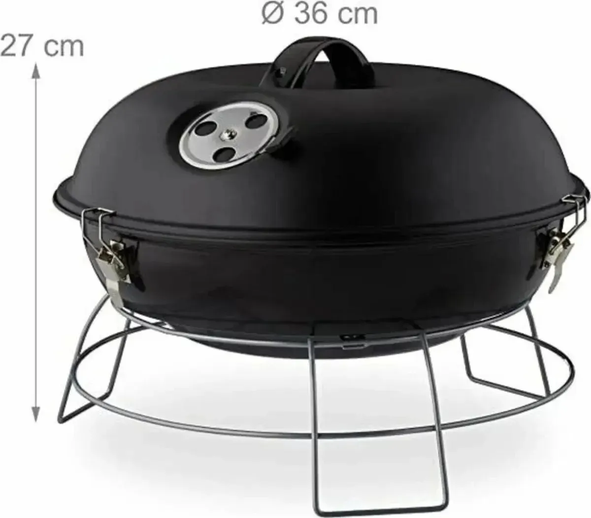 Barbecue Kettle BBQ Grill Portable with Lid Set - Image 3
