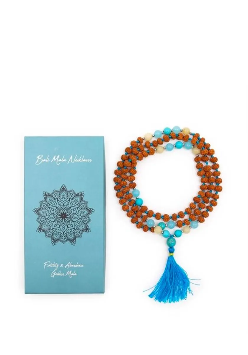 Fertility Goddess Rudraksha Mala Necklace 108 Beads Gift Boxed  Bali - Image 1