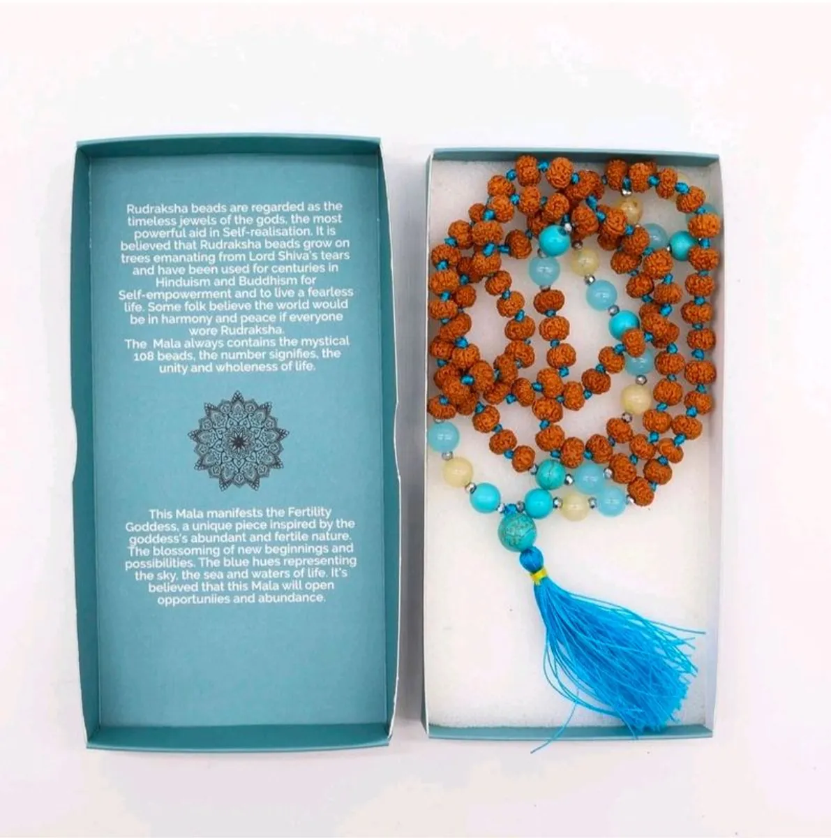 Fertility Goddess Rudraksha Mala Necklace 108 Beads Gift Boxed  Bali - Image 2