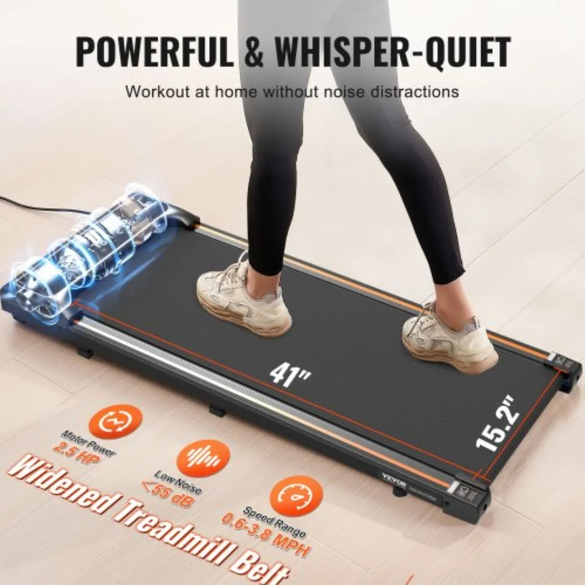 Walking Pad, Under Desk Treadmill for Home Office, - Image 2