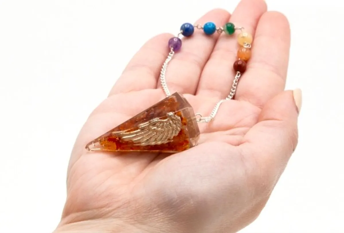 Orgonite Chakra Pendulum Reiki Crystal Dowsing Tool Healing Stones - Image 1