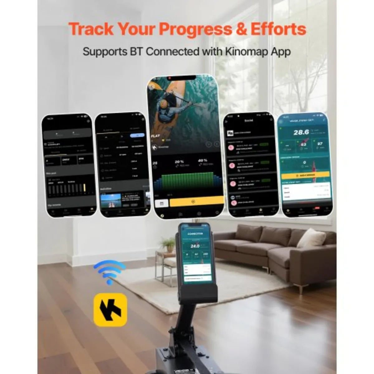 Water Rowing Machine, 6-Level Quiet Resistance, Wo - Image 4