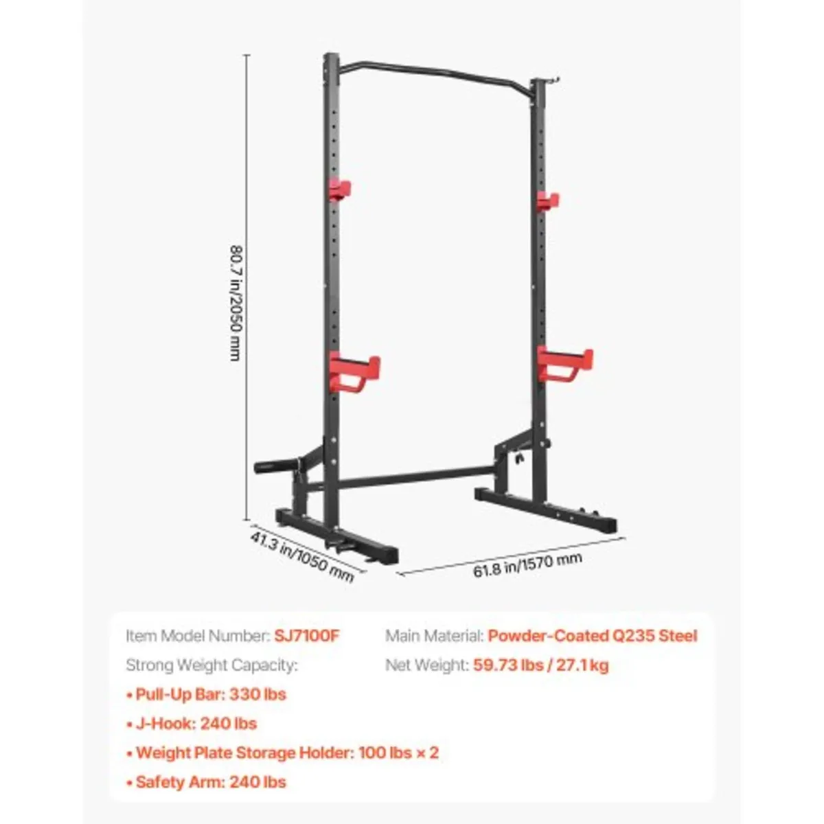 Power Cage Squat Rack, Multifunctional Power Rack - Image 2