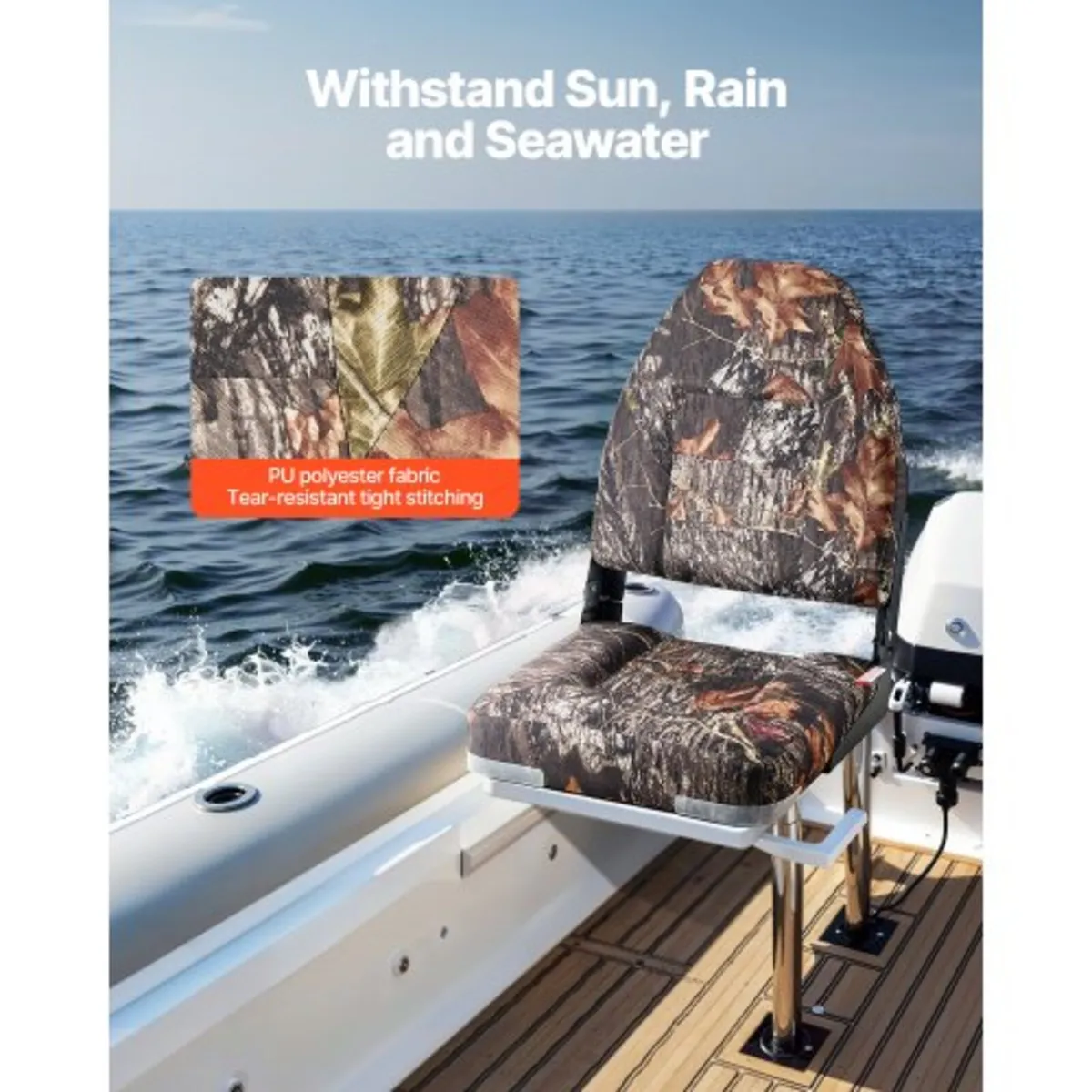 Boat Seat, High Backrest, Folding Fishing Boat Sea - Image 2