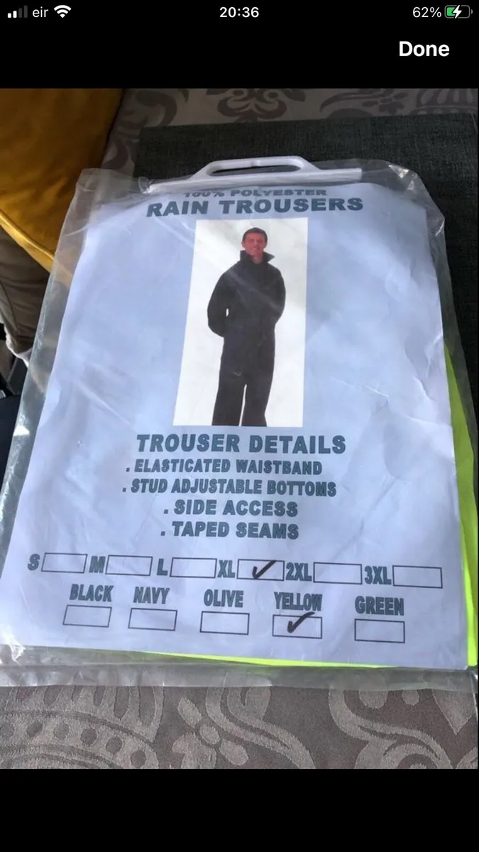 Mens new rain bottoms size XL €10 - Image 3