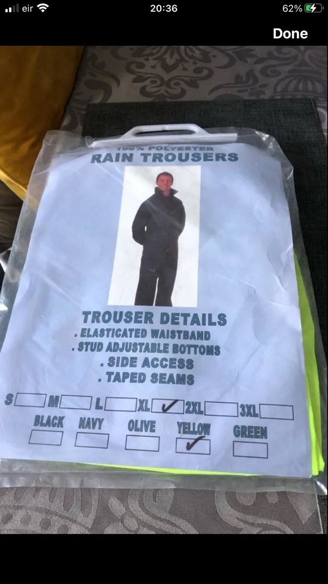Mens new rain bottoms size XL €10 - Image 4