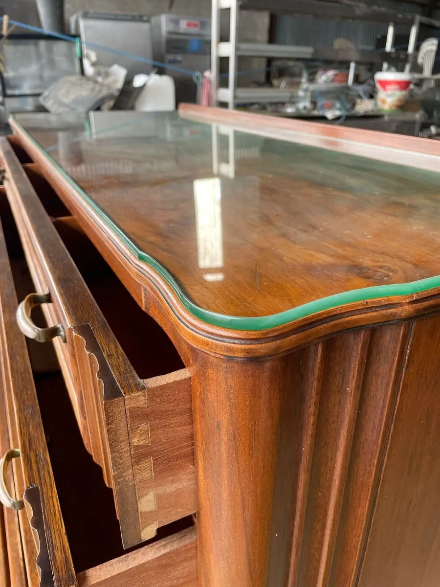 Vintage Walnut Tallboy Chest of Drawers - Image 4