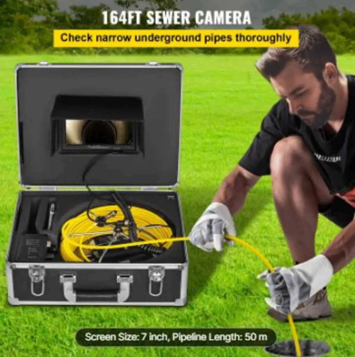 50M Sewer Inspection Camera 7 Inch - Image 2