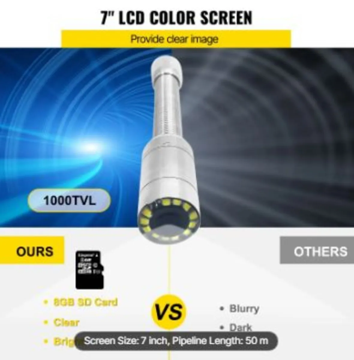 50M Sewer Inspection Camera 7 Inch - Image 3