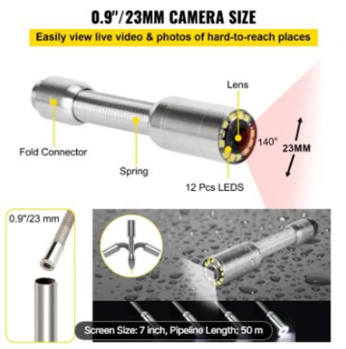 50M Sewer Inspection Camera 7 Inch - Image 4