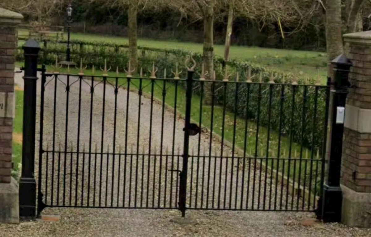 Cast iron entrance posts and gates