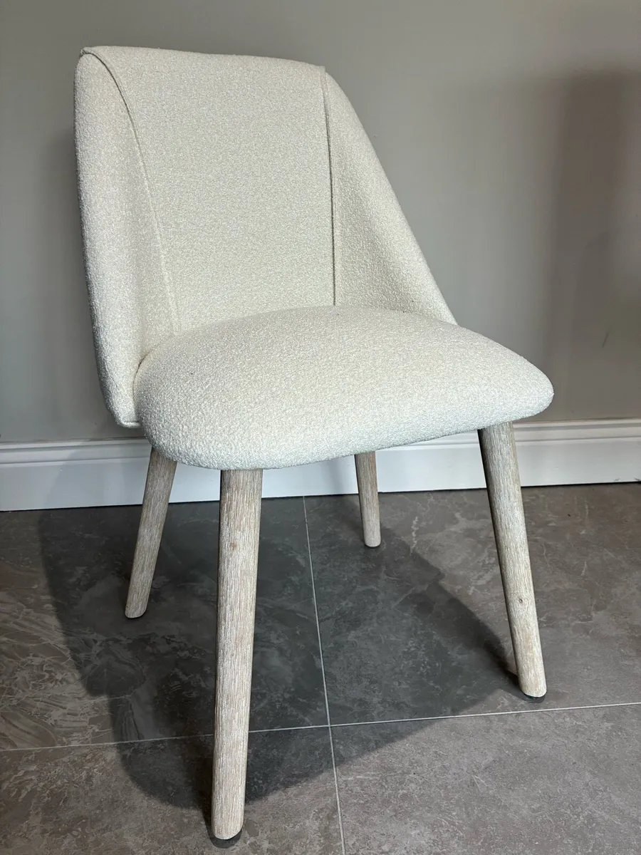 Dining chairs - beige with whitewash oak legs - Image 1