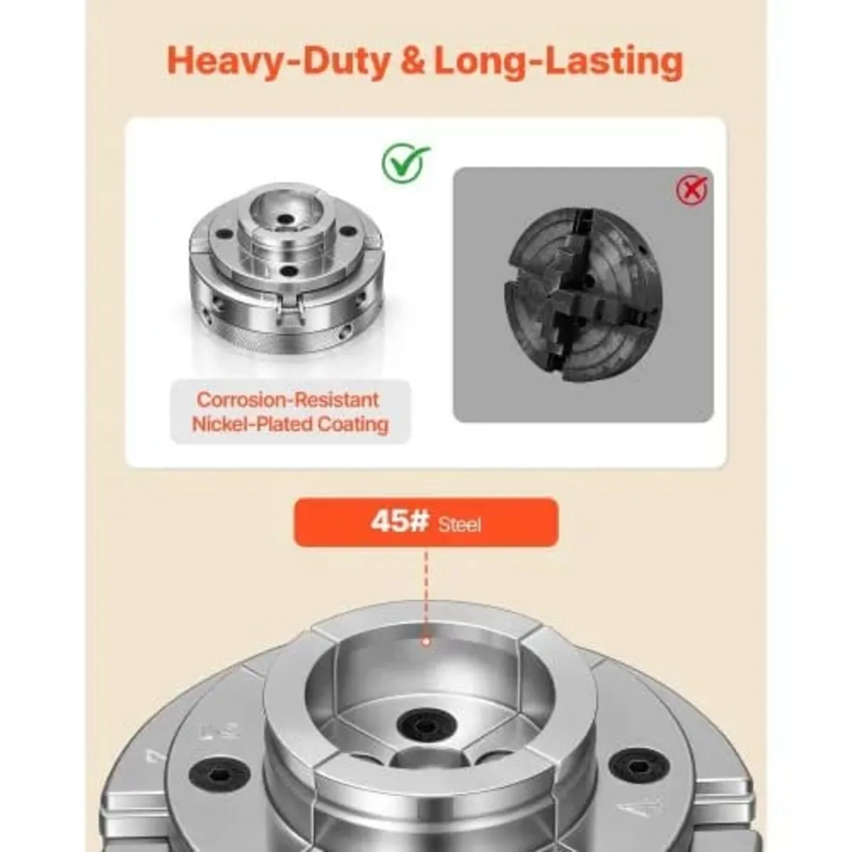 4 Inch Wood Lathe Chuck, 4-Jaw, Self-Centering Woo - Image 4