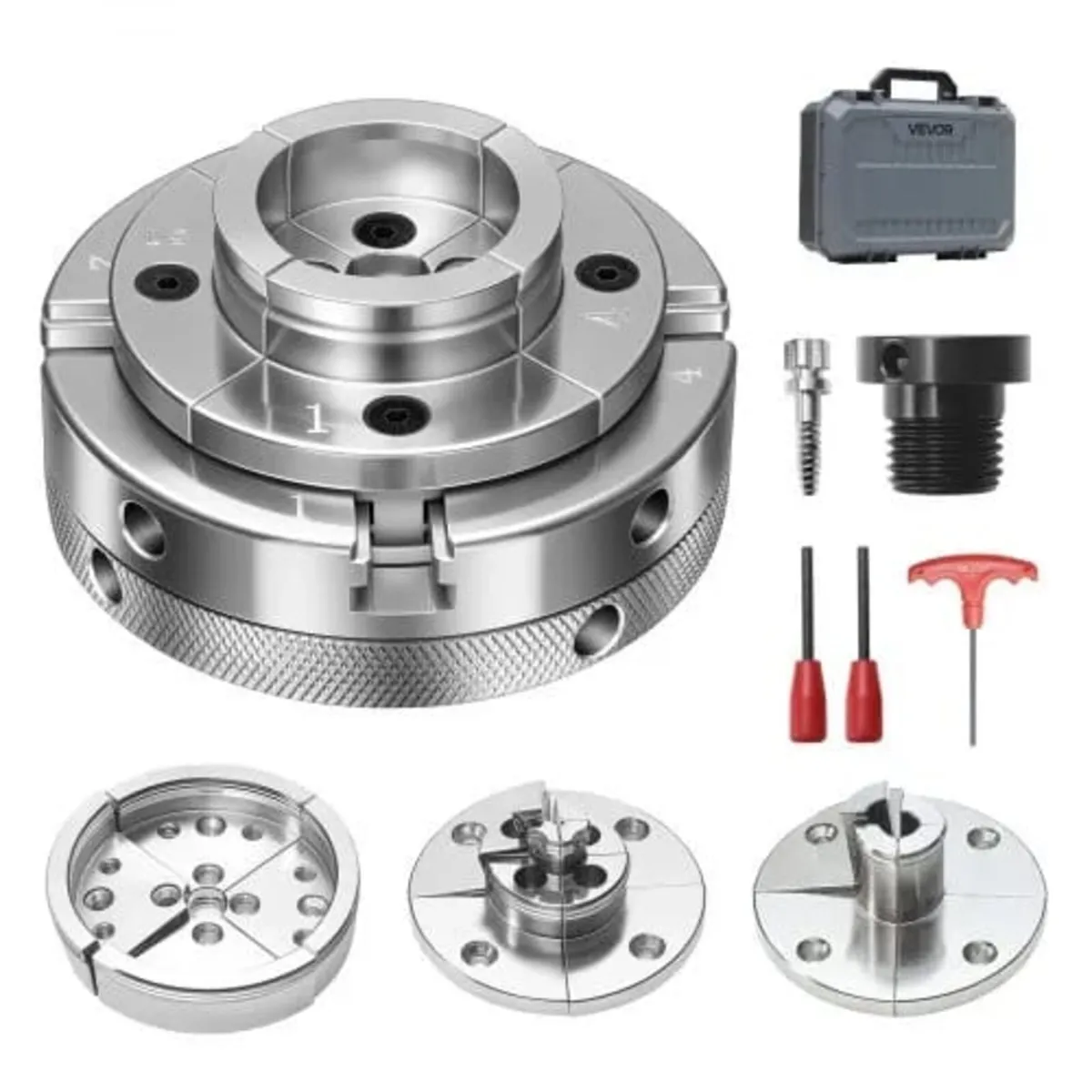 4 Inch Wood Lathe Chuck, 4-Jaw, Self-Centering Woo - Image 1