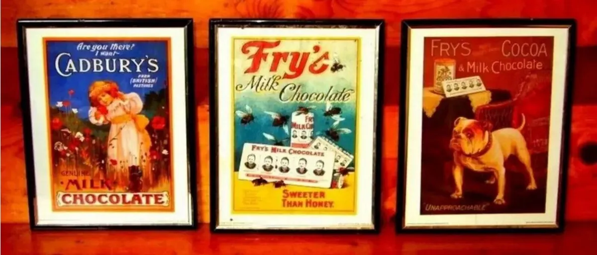 Vintage Trio Of Framed Chocolate Ad's - Image 3