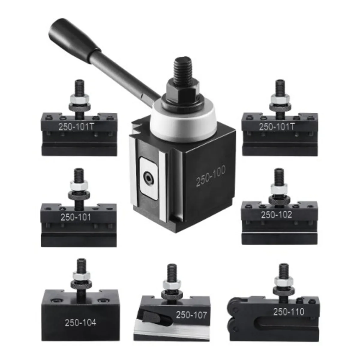 Quick Change Tool Post Set, 8 Pcs, Includes Lathe - Image 1