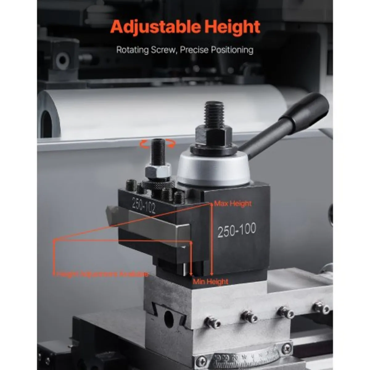 Quick Change Tool Post Set, 8 Pcs, Includes Lathe - Image 2