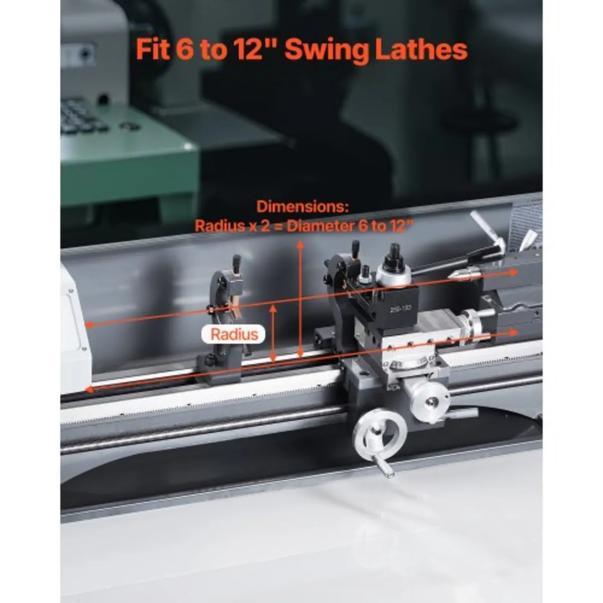 Quick Change Tool Post Set, 8 Pcs, Includes Lathe - Image 3