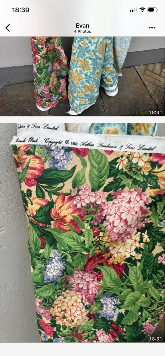 3 Rolls of Saunderson fabric - Image 1