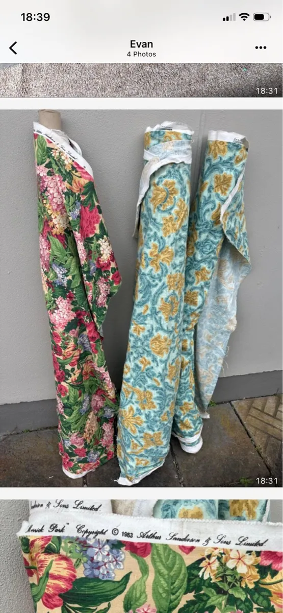 3 Rolls of Saunderson fabric - Image 2