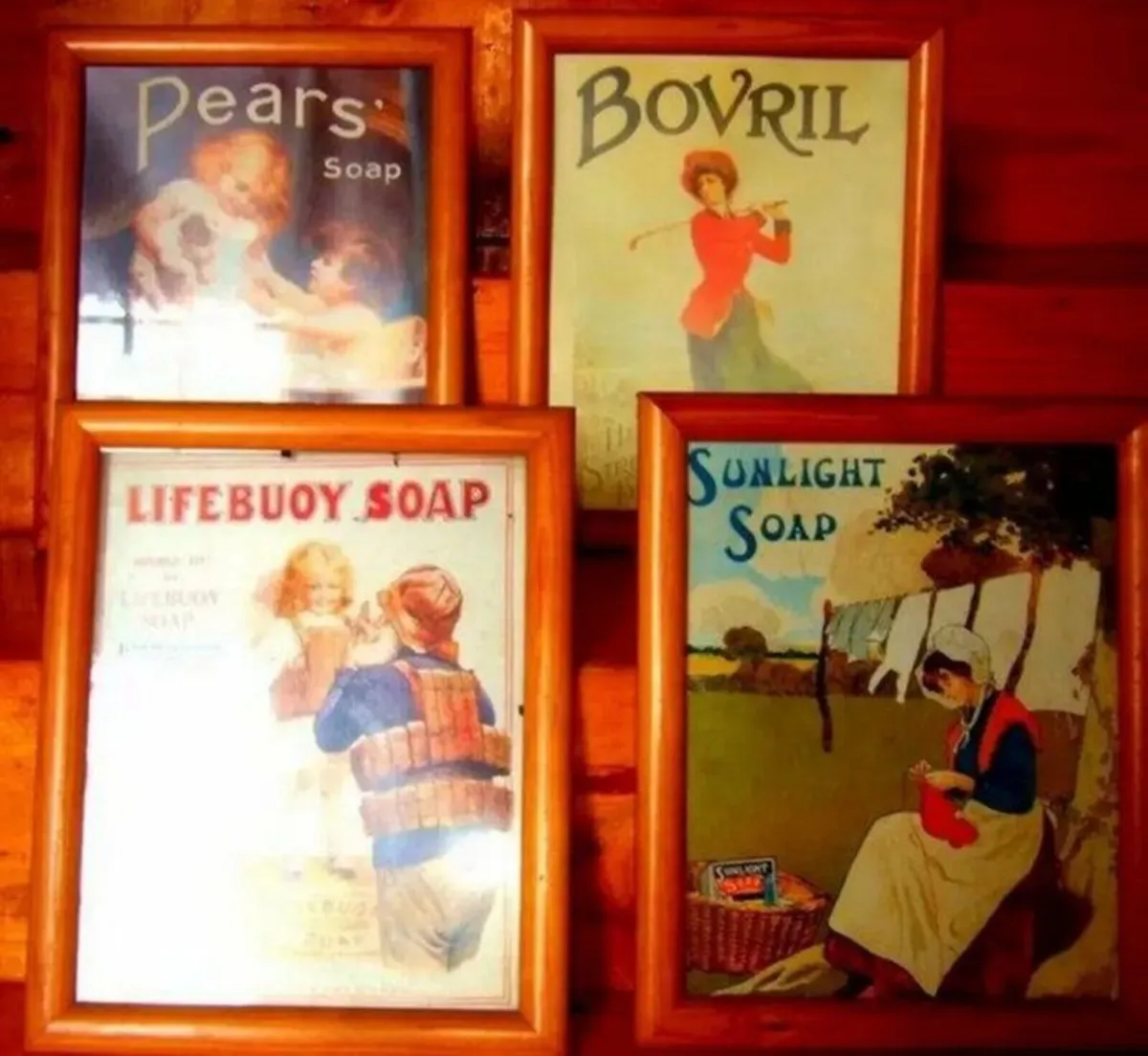 Vintage Set Of 4 Framed Advertising Prints - Image 2