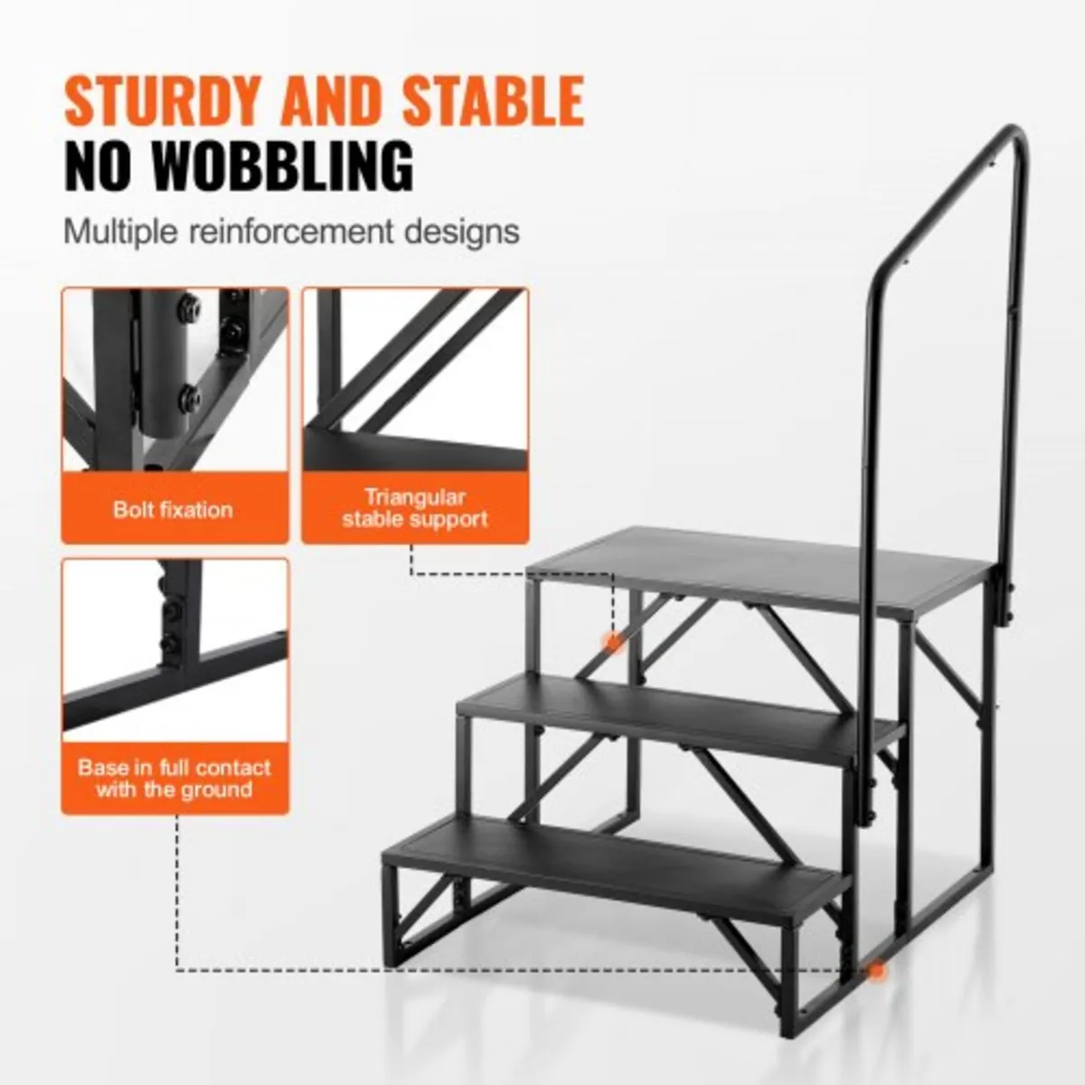 RV Steps, 3-Step RV Stairs, 440 LBS/199.6 kg Load - Image 4