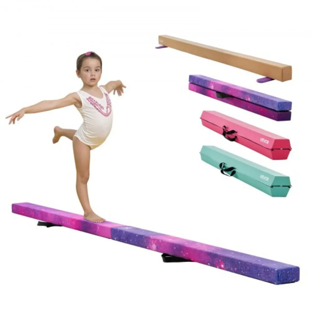 8FT Folding Balance Beam for Kids, 136.1KG Stable - Image 1