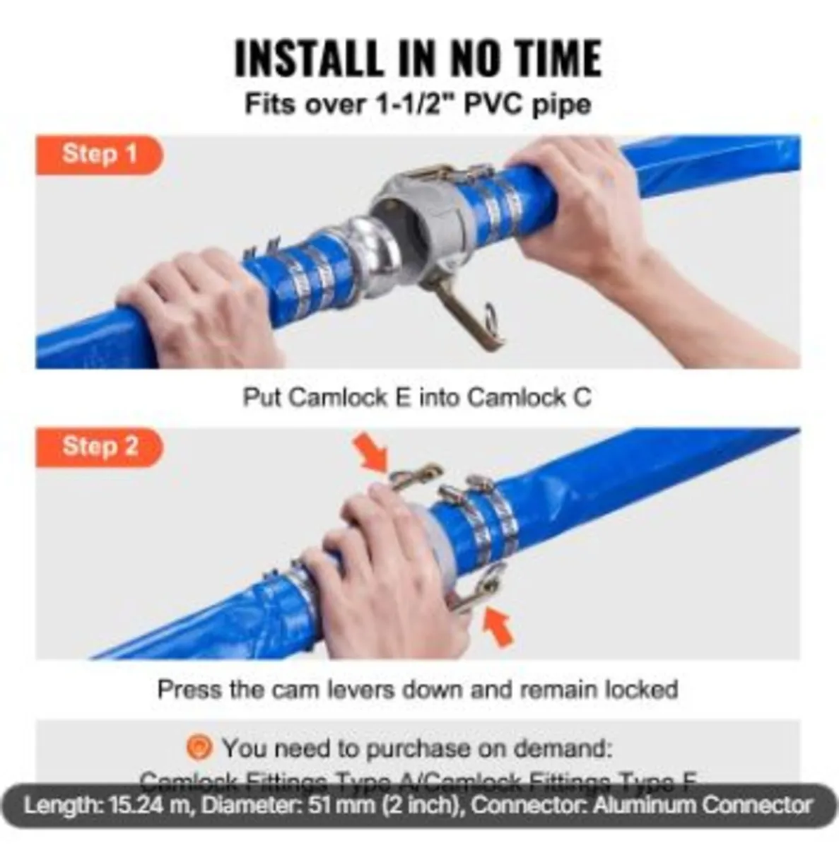 Backwash Hose, 51 mm x 15,24 m - Image 4