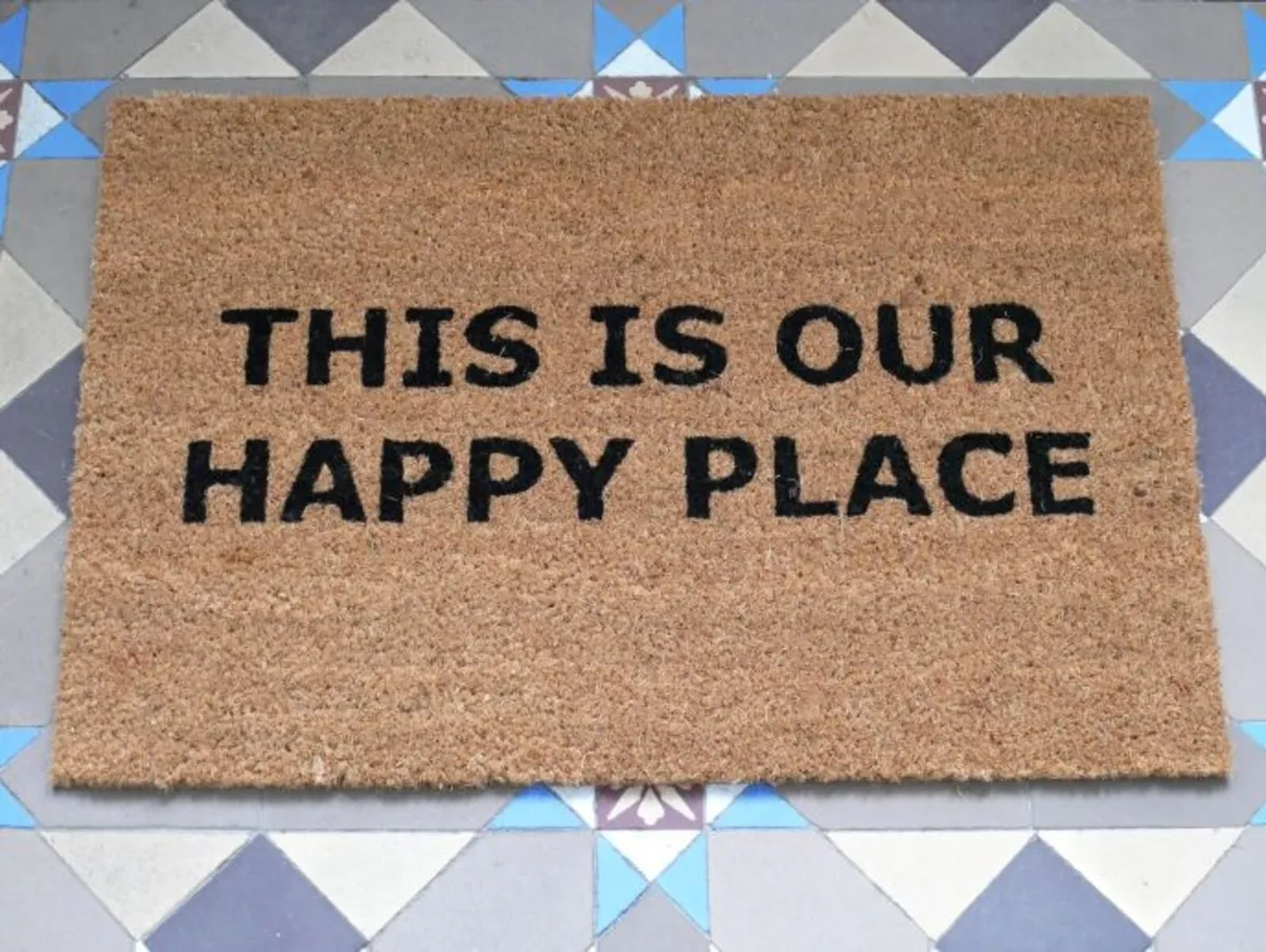 Door Mat Happy Place D9684