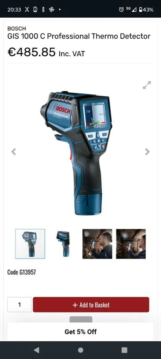 Bosch GIS 1000 C thermal detector - Image 1