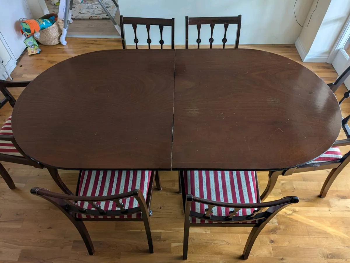Mahogany Dining Table and Six Chairs - Image 1