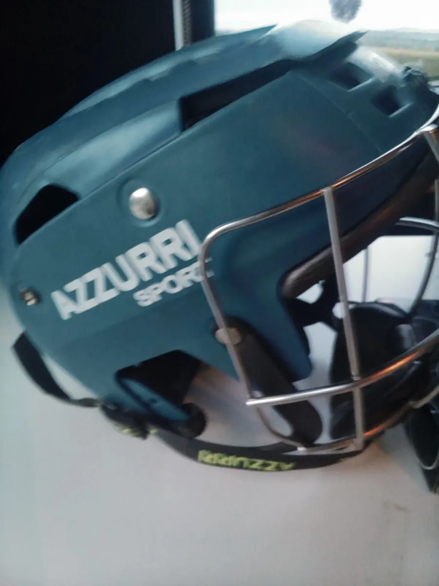 Kids Azzurri Helmet and underArmor boots size 3 - Image 2