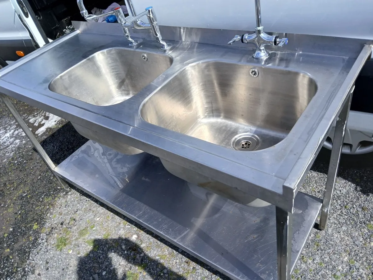 Staneless steel  double sink unit complete - Image 3