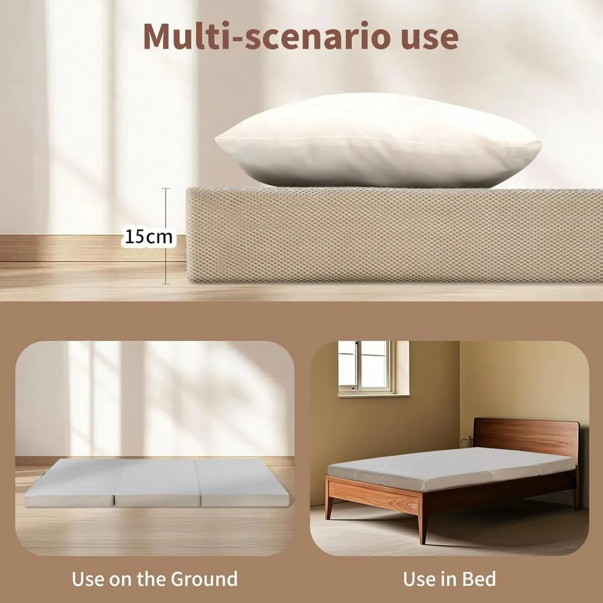 Tri-fold Memory Foam Mattress Single Foldable - Image 4