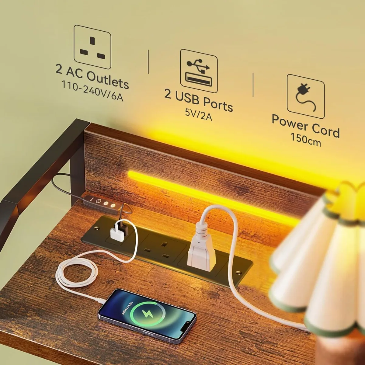 Chest of Drawers Bedroom with LED Light trip 10 - Image 3