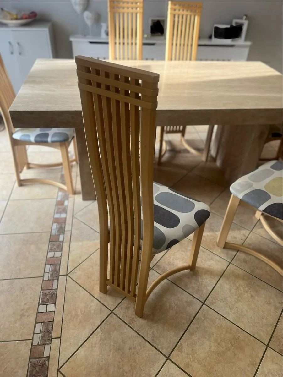 Marble dining table and 6 Chairs - Image 4