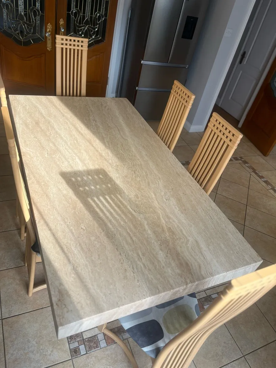 Marble dining table and 6 Chairs - Image 1