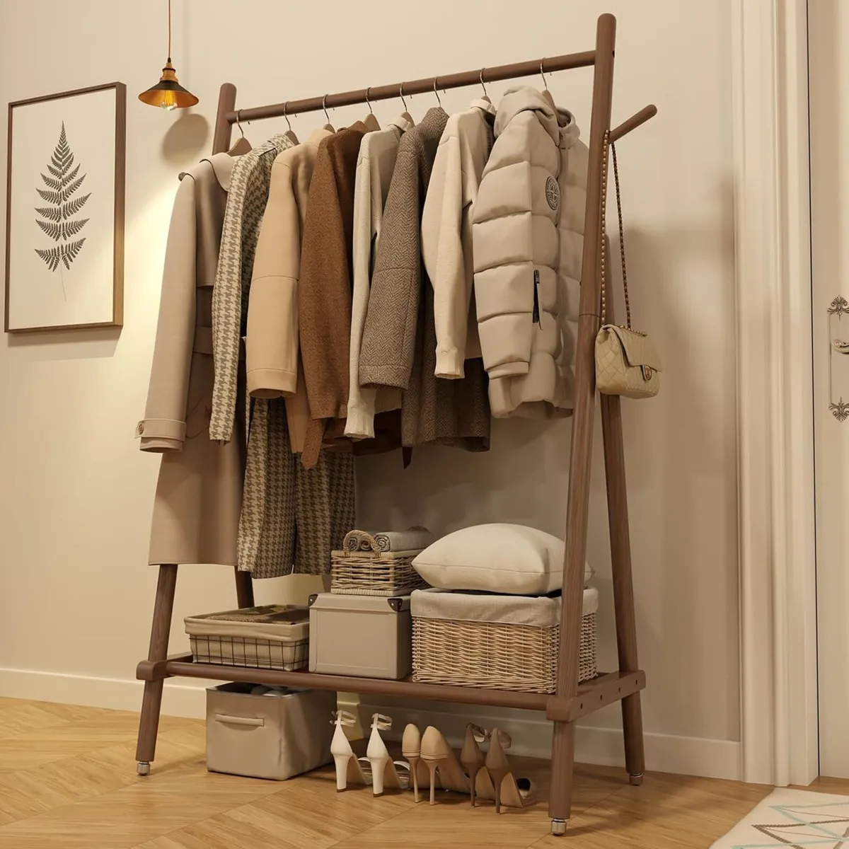 Clothes Rail Rack with Shelf and Hook Sturdy - Image 1