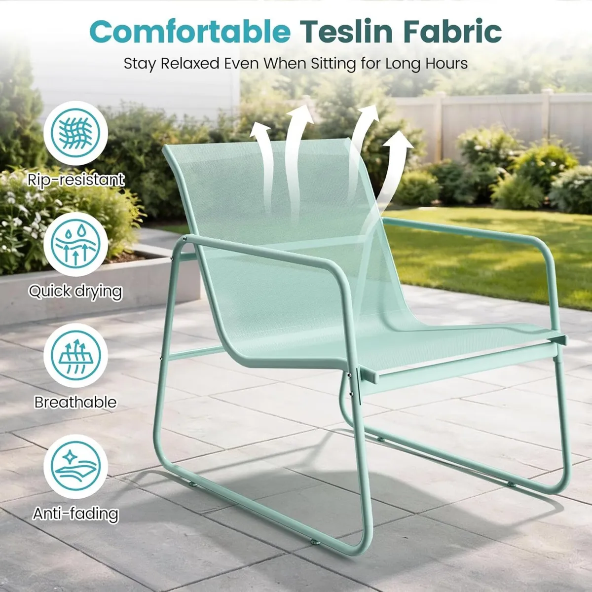 3-Piece Patio Bistro Set Garden Furniture with - Image 4