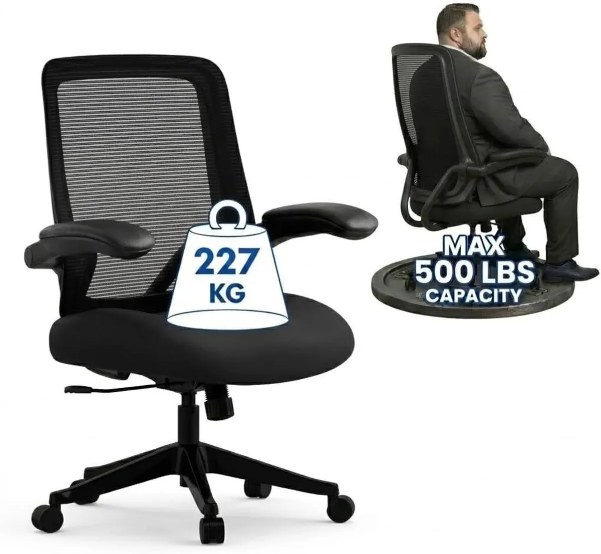 Big and Tall Office Chair 227kg Ergonomic Mesh - Image 1