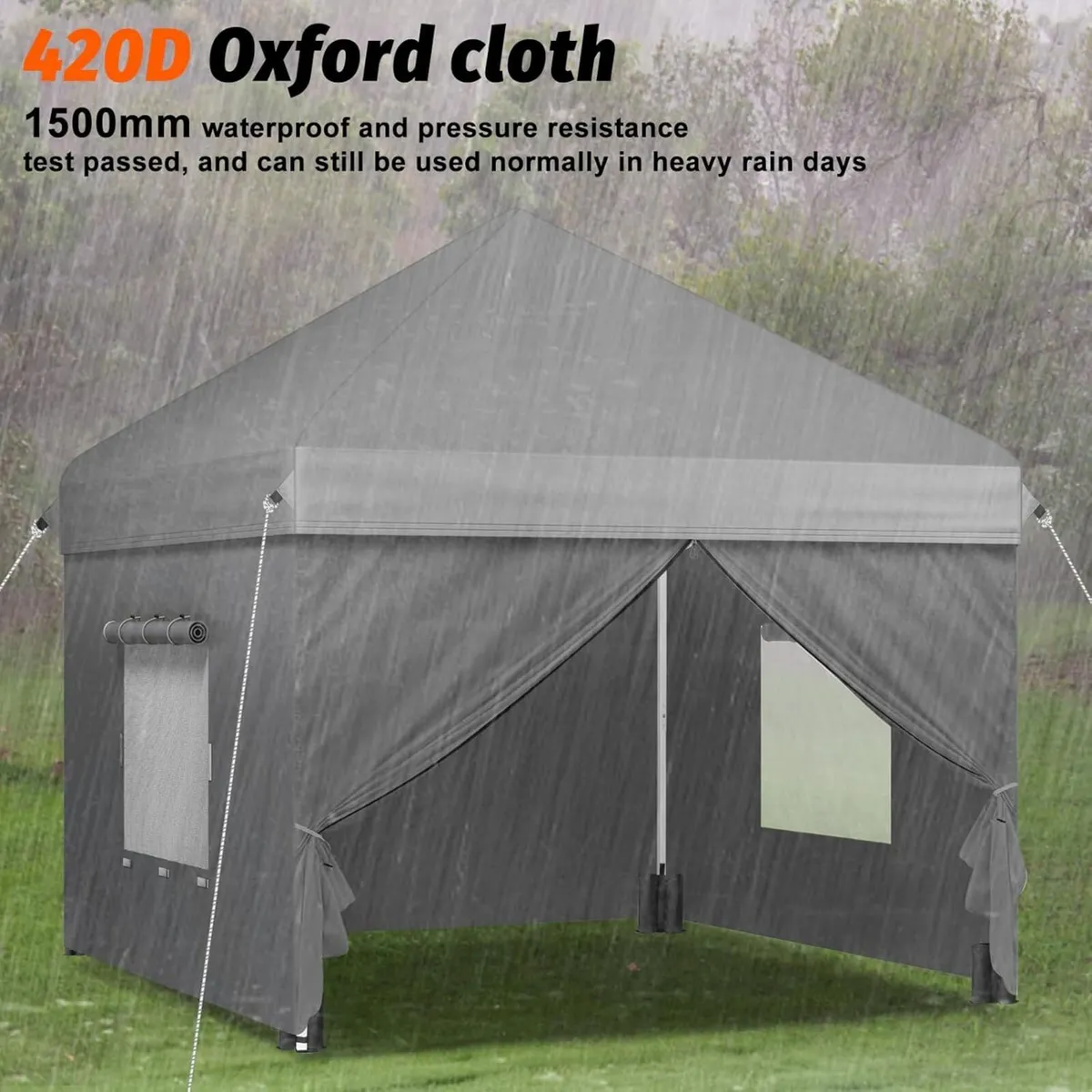 Gazebo with Sides 3m x Upgraded 420D Heavy Duty - Image 3