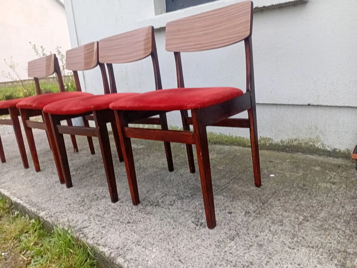 mid century teak dining chairs - Image 4