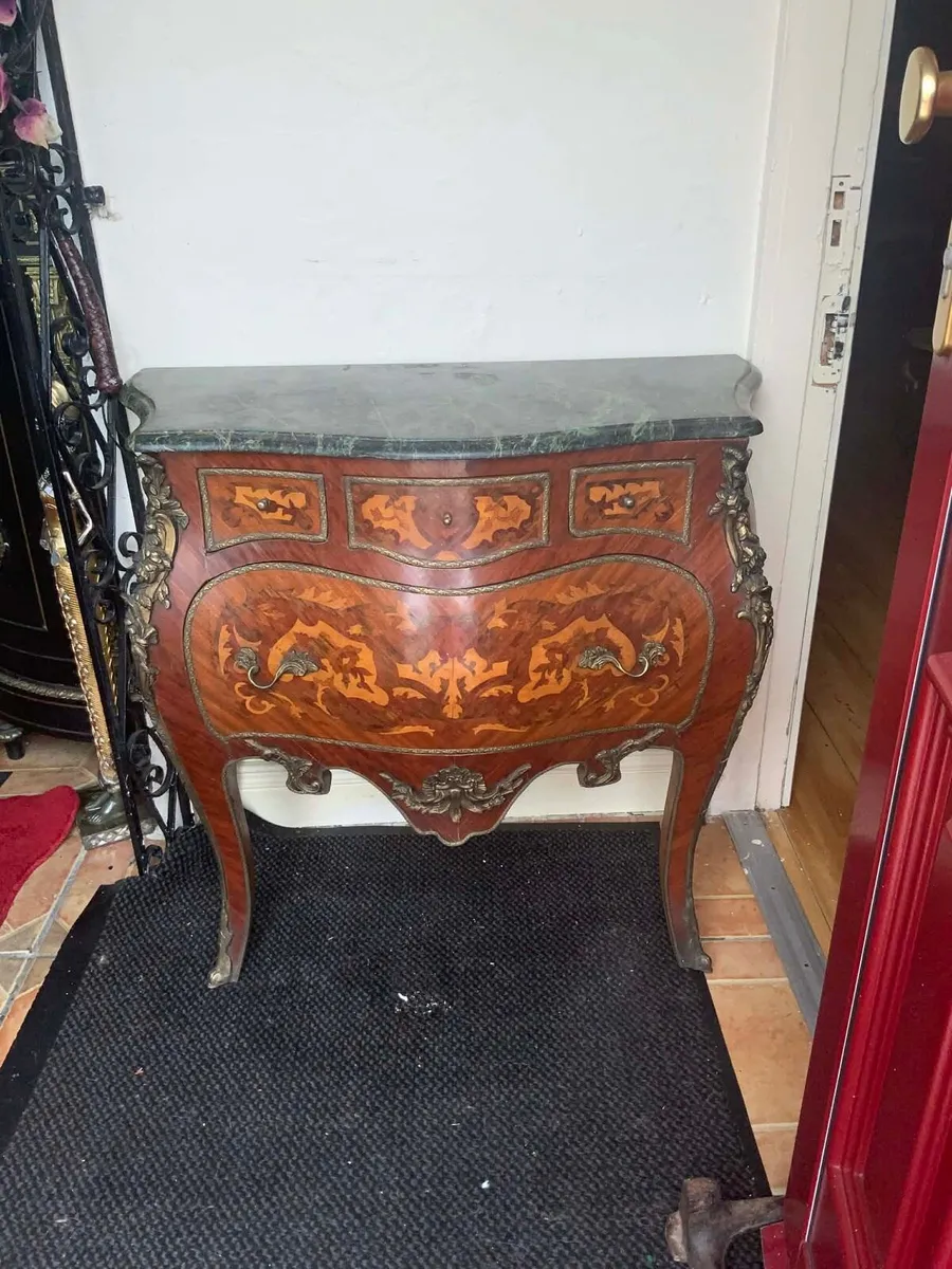 Antique marble top cabinet